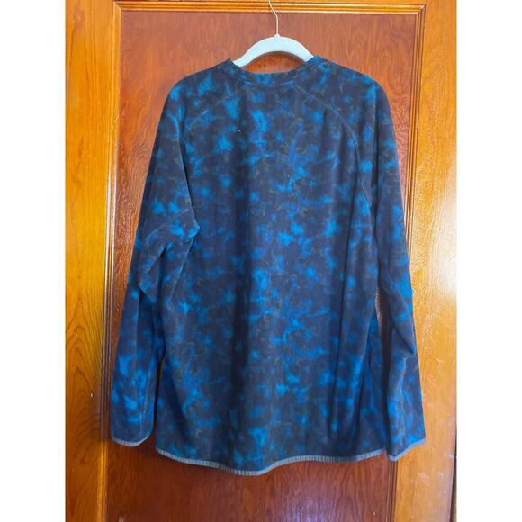 Fleece Eddie Bauer Camo Blue Green Sweatshirt Large - Picture 6 of 7